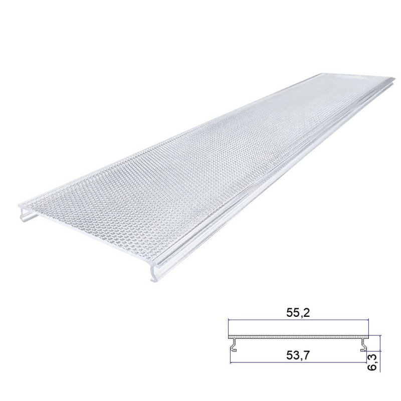Polikarbonato anti-glare ekstruzinis lempos gaubtas
